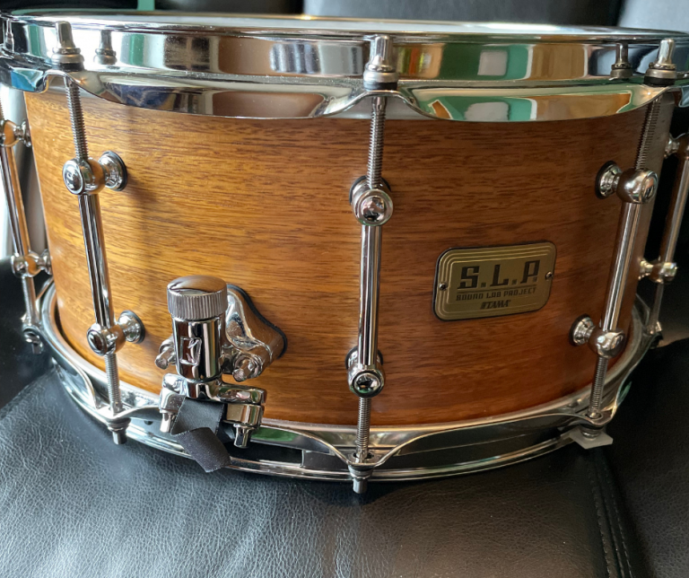 What Drums Are Made In The USA Brands You Need To Know December 2023 Tama S.L.P. Bold Spotted Gum Snare Drum 768x644 